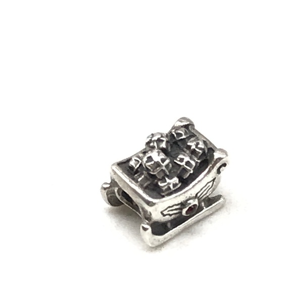 Pandora Retired Garnet Santa’s Sleigh Charm - Picture 5 of 5